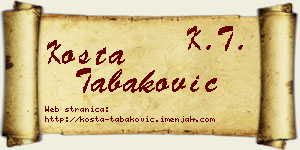 Kosta Tabaković vizit kartica